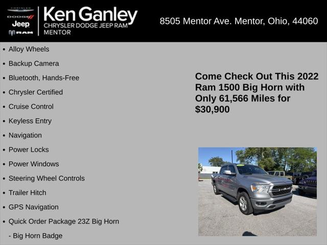 2022 Ram 1500 Big Horn Crew Cab 4x4 5'7" Box