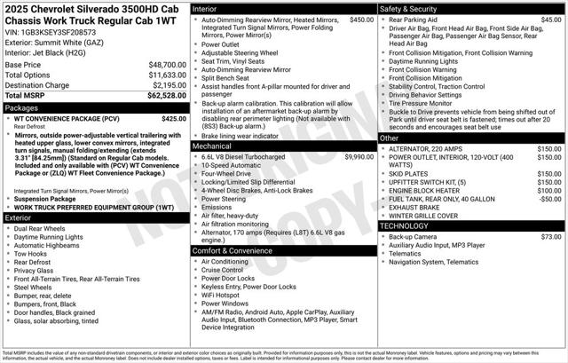 2025 Chevrolet Silverado 3500HD Work Truck