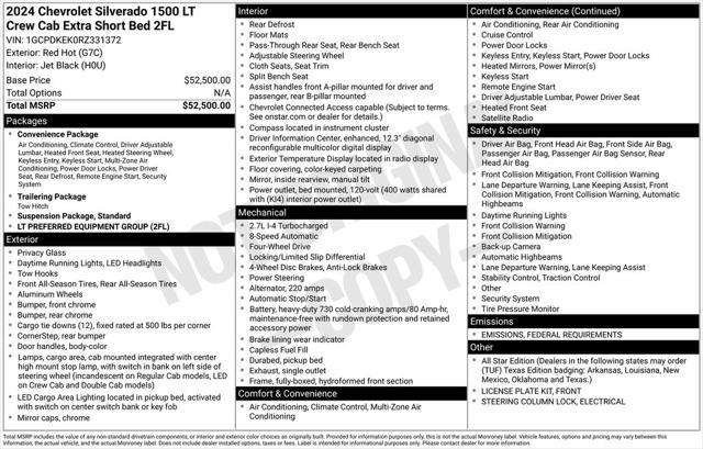 2024 Chevrolet Silverado 1500 4WD Crew Cab Short Bed LT with 2FL