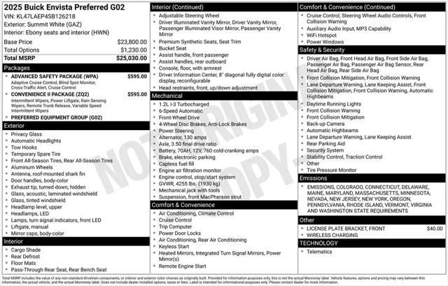2025 Buick NV Preferred FWD