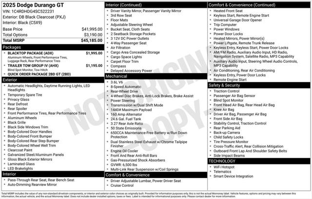 2025 Dodge Durango DURANGO GT RWD