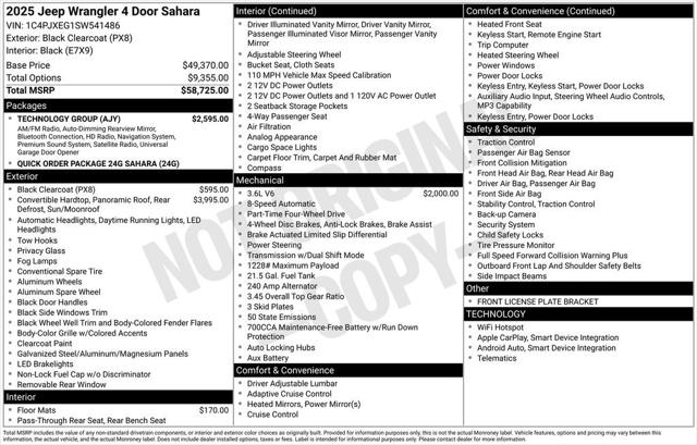 2025 Jeep Wrangler WRANGLER 4-DOOR SAHARA