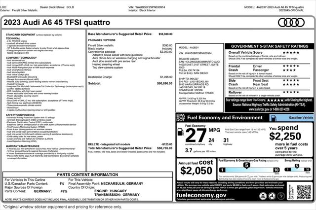 2023 Audi A6 Premium 45 TFSI quattro S tronic