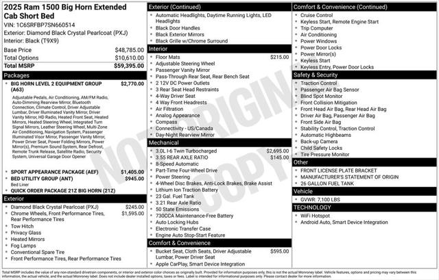 2025 RAM Ram 1500 RAM 1500 BIG HORN QUAD CAB 4X4 64 BOX