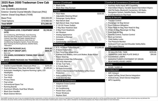 2025 RAM Ram 3500 RAM 3500 TRADESMAN CREW CAB 4X4 8 BOX