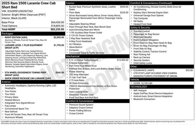 2025 RAM Ram 2500 RAM 2500 LARAMIE CREW CAB 4X4 64 BOX