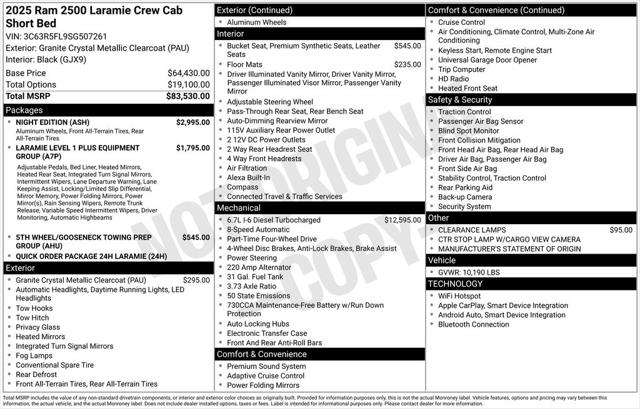 2025 RAM Ram 2500 RAM 2500 LARAMIE CREW CAB 4X4 64 BOX