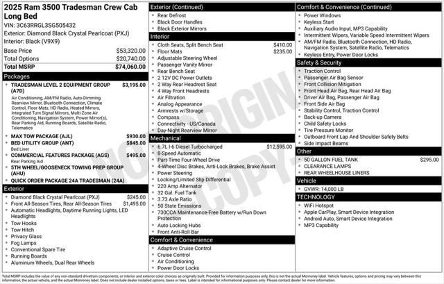 2025 RAM Ram 3500 RAM 3500 TRADESMAN CREW CAB 4X4 8 BOX
