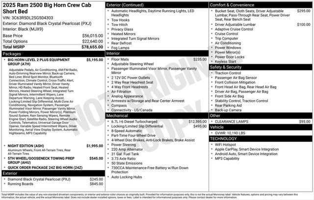 2025 RAM Ram 2500 RAM 2500 BIG HORN CREW CAB 4X4 64 BOX