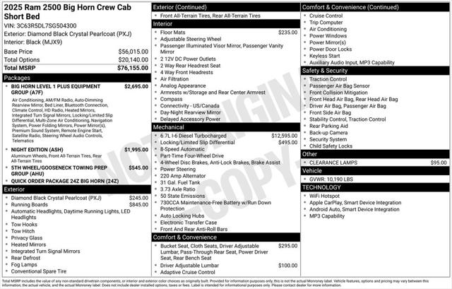 2025 RAM Ram 2500 RAM 2500 BIG HORN CREW CAB 4X4 64 BOX