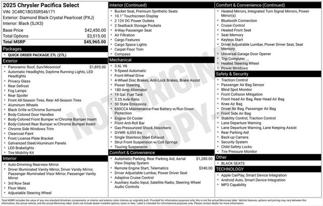 2025 Chrysler Pacifica PACIFICA SELECT