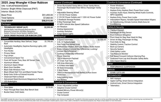 2025 Jeep Wrangler WRANGLER 4-DOOR RUBICON