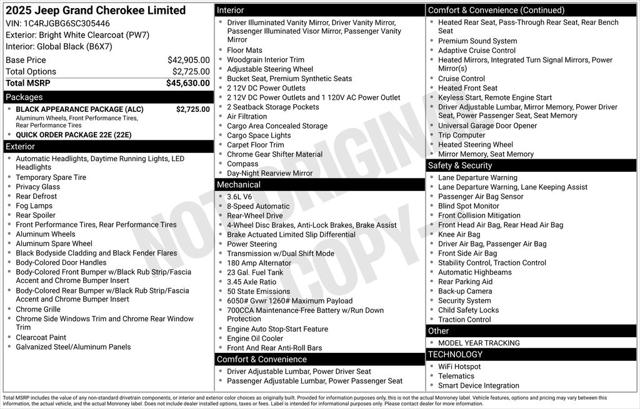 2025 Jeep Grand Cherokee GRAND CHEROKEE LIMITED 4X2