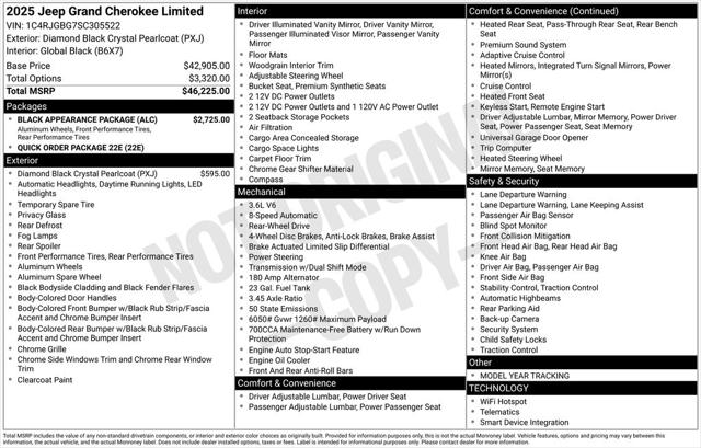 2025 Jeep Grand Cherokee GRAND CHEROKEE LIMITED 4X2