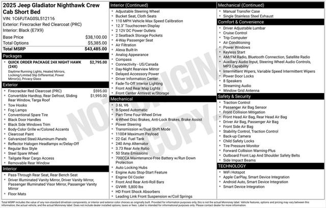 2025 Jeep Gladiator GLADIATOR NIGHTHAWK 4X4