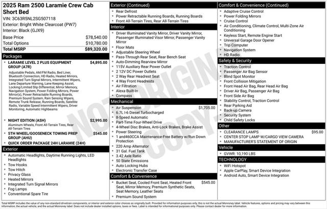 2025 RAM Ram 2500 RAM 2500 LARAMIE MEGA CAB 4X4 64 BOX