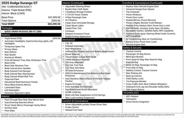 2025 Dodge Durango DURANGO GT RWD