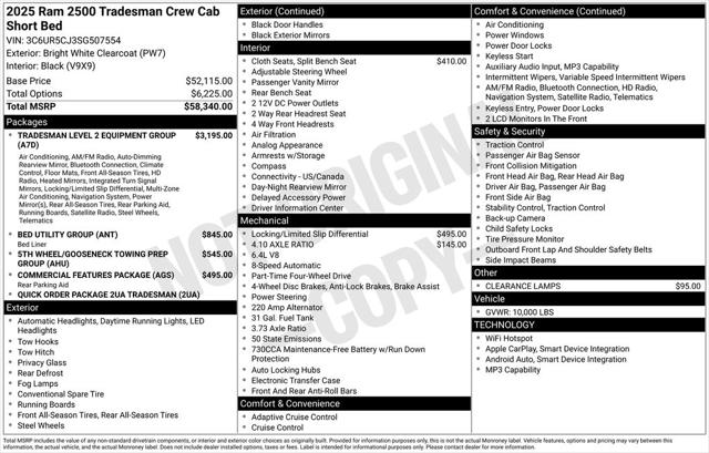 2025 RAM Ram 2500 RAM 2500 TRADESMAN CREW CAB 4X4 64 BOX