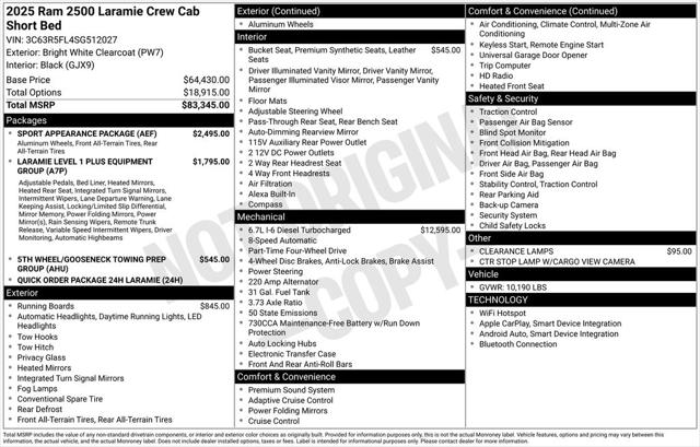 2025 RAM Ram 2500 RAM 2500 LARAMIE CREW CAB 4X4 64 BOX