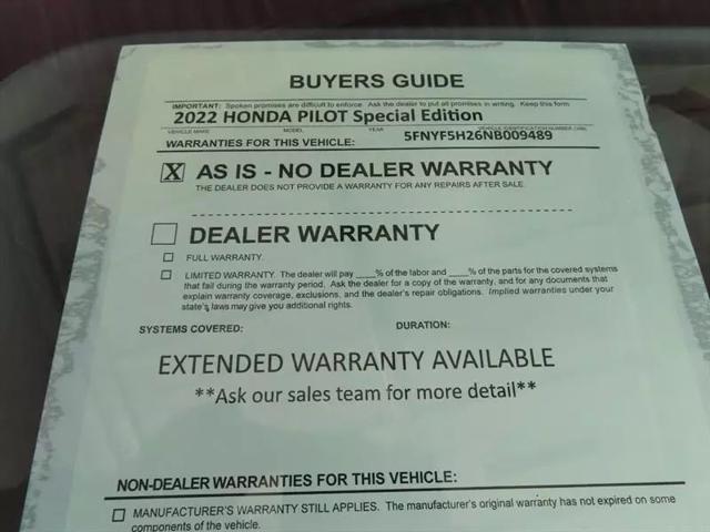 2022 Honda Pilot 2WD Special Edition