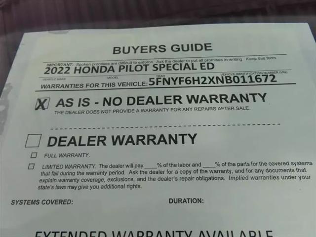 2022 Honda Pilot AWD Special Edition