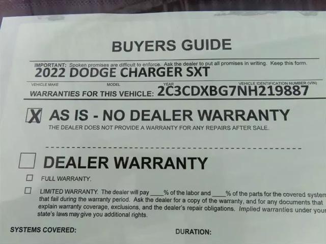 2022 Dodge Charger SXT RWD