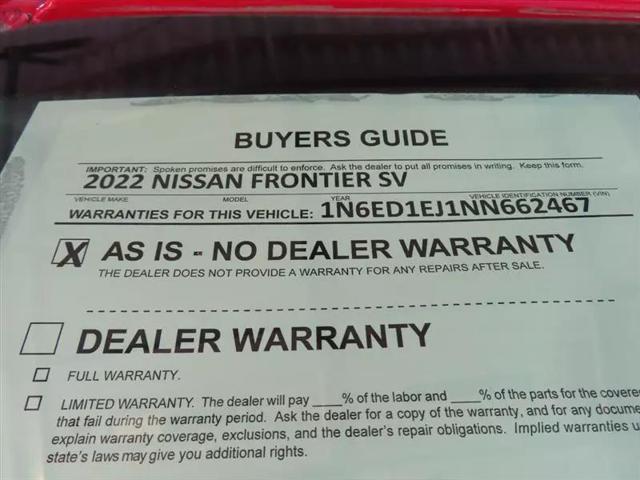 2022 Nissan Frontier Crew Cab SV 4x2