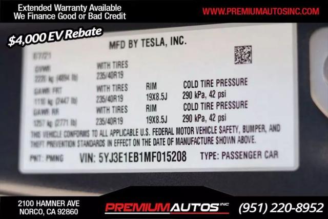 2021 Tesla Model 3 Long Range Dual Motor All-Wheel Drive