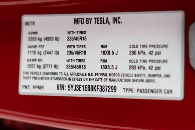 2019 Tesla Model 3 Long Range