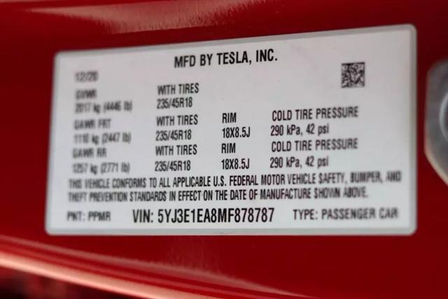 2021 Tesla Model 3 Standard Range Plus Rear-Wheel Drive