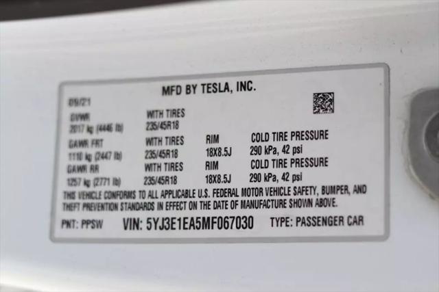 2021 Tesla Model 3 Standard Range Plus Rear-Wheel Drive