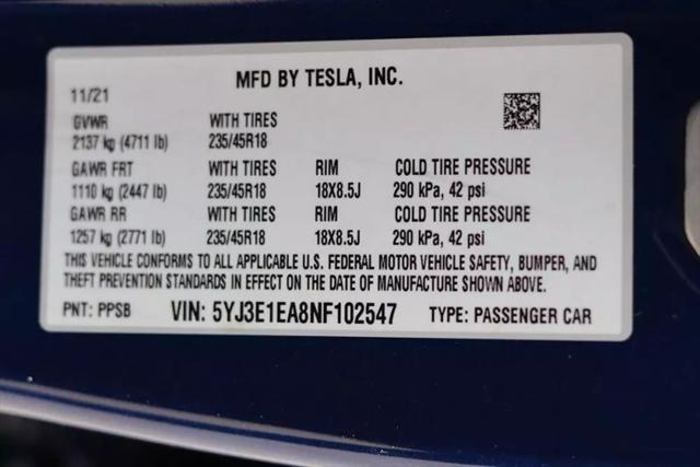 2022 Tesla Model 3 Rear-Wheel Drive