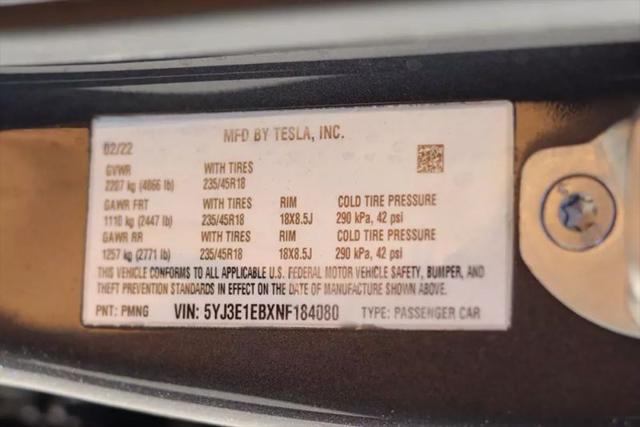 2022 Tesla Model 3 Long Range Dual Motor All-Wheel Drive