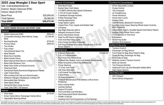 2025 Jeep Wrangler WRANGLER 2-DOOR SPORT