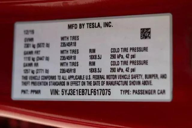 2020 Tesla Model 3 Long Range Dual Motor All-Wheel Drive