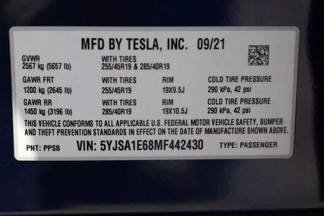 2021 Tesla Model S Plaid Tri Motor All-Wheel Drive