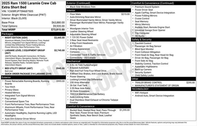 2025 RAM Ram 1500 RAM 1500 LARAMIE CREW CAB 4X4 57 BOX