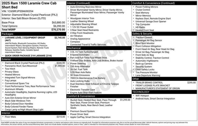 2025 RAM Ram 1500 RAM 1500 LARAMIE CREW CAB 4X4 57 BOX