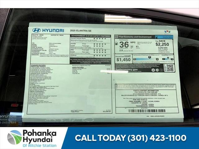 2025 Hyundai Elantra SE