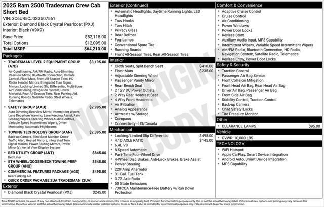 2025 RAM Ram 2500 RAM 2500 TRADESMAN CREW CAB 4X4 64 BOX