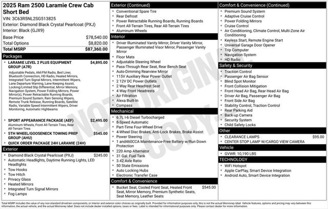 2025 RAM Ram 2500 RAM 2500 LARAMIE MEGA CAB 4X4 64 BOX