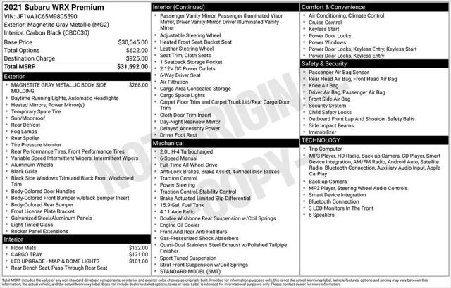 2021 Subaru WRX Premium for sale in Fargo, ND
