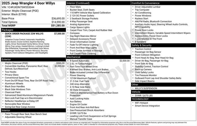 2025 Jeep Wrangler WRANGLER 4-DOOR WILLYS