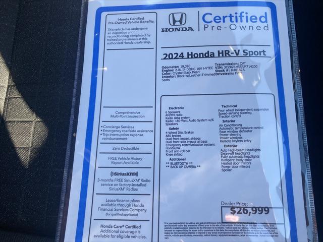 2024 Honda HR-V 2WD Sport