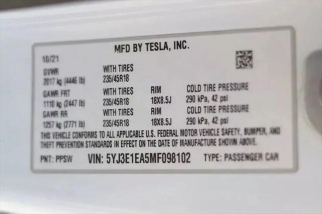 2021 Tesla Model 3 Standard Range Plus Rear-Wheel Drive