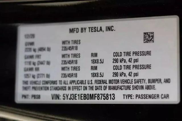 2021 Tesla Model 3 Long Range Dual Motor All-Wheel Drive