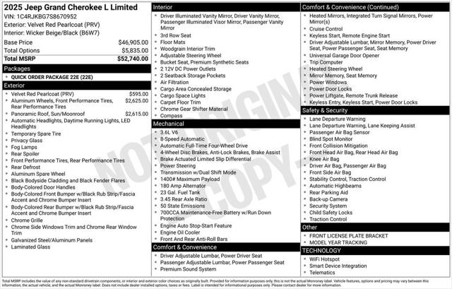 2025 Jeep Grand Cherokee GRAND CHEROKEE L LIMITED 4X4