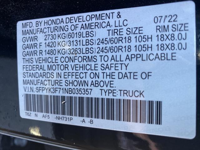 2022 Honda Ridgeline RTL-E