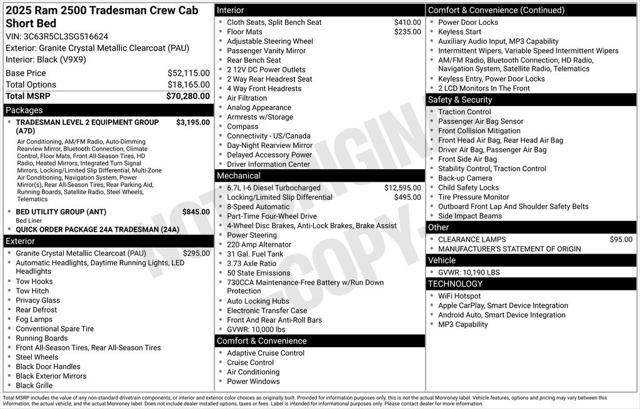 2025 RAM Ram 2500 RAM 2500 TRADESMAN CREW CAB 4X4 64 BOX