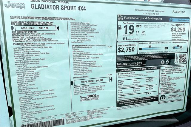 New 2025 Jeep Gladiator For Sale in Millington, TN